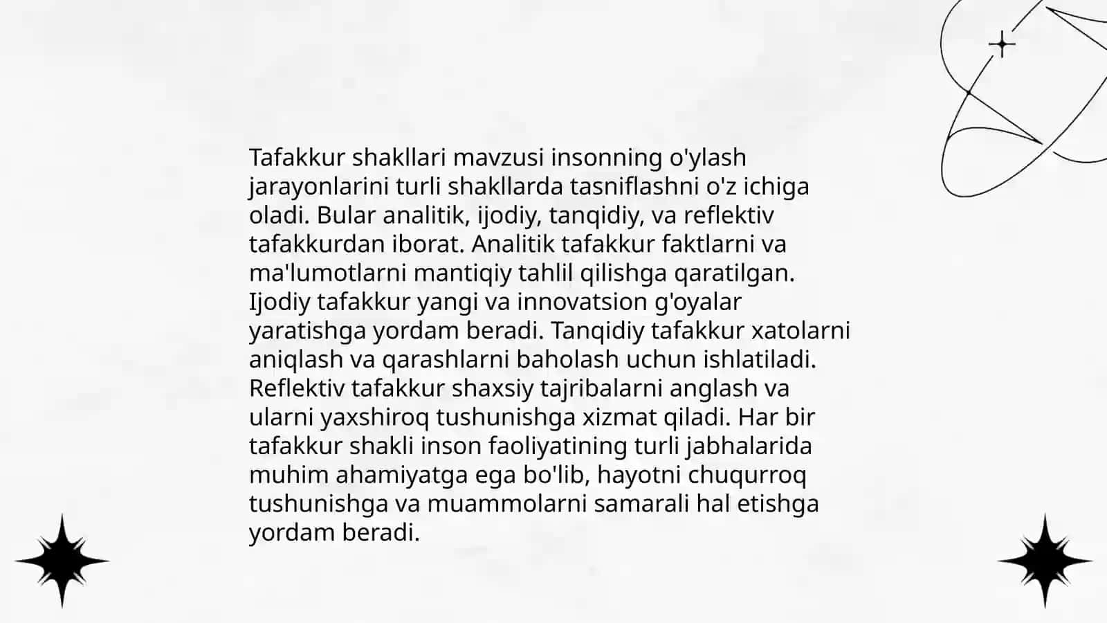 Tafakkur shakllari: tushuncha, hukm va xulosa 4
