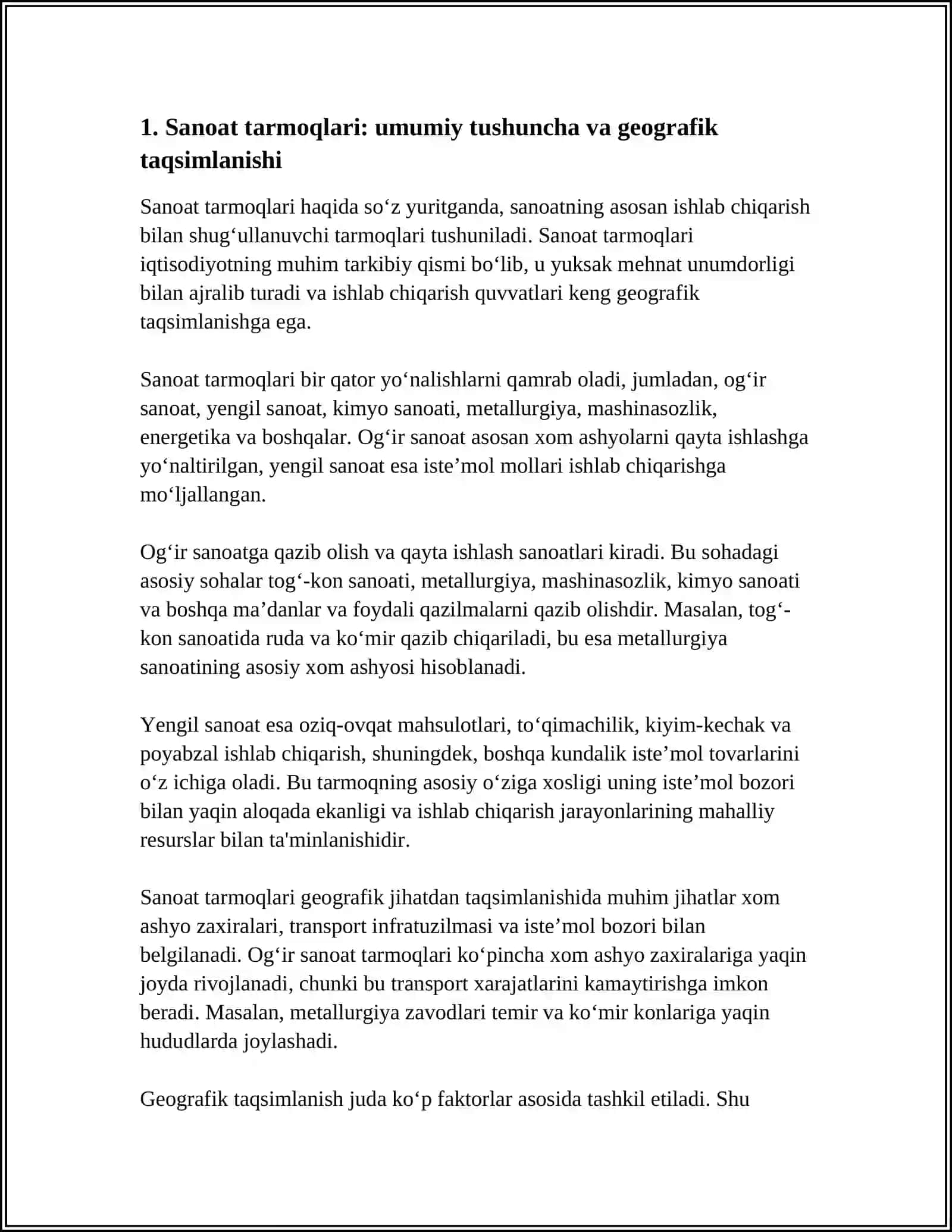 GEOGRAFIYADAN SANOAT TARMOQLARI 4