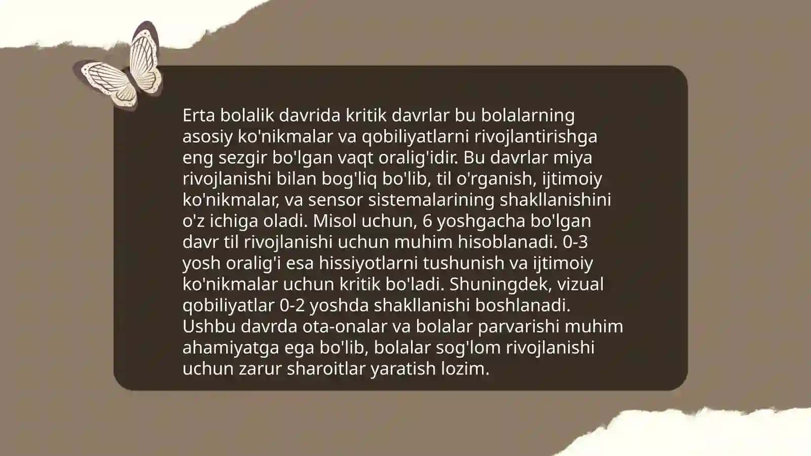 Rivojlanishdagi kritik davrlar haqida 4
