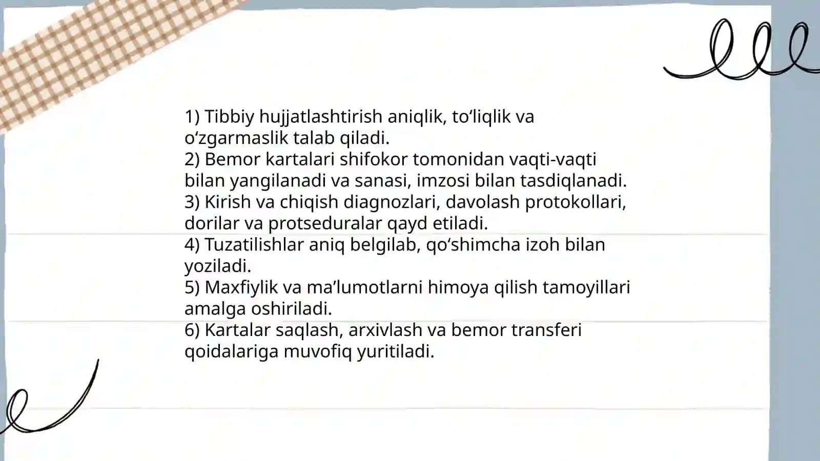 Tibbiyotda ish yuritishning xususiyatlari 4