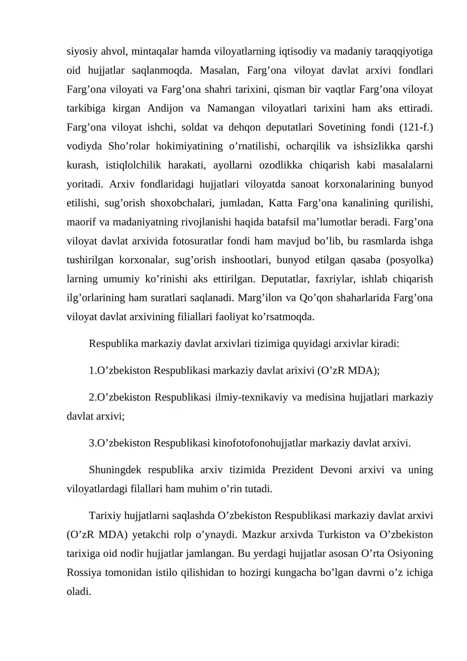 Markaziy Davlat arxivining ish reglamenti 4