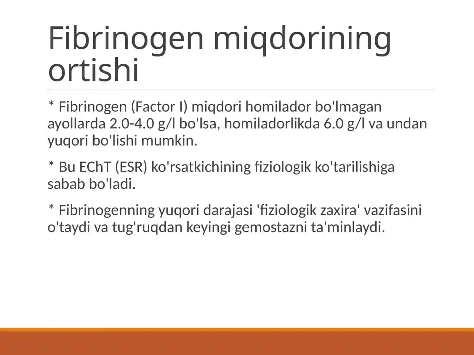 Homiladorlikda Gemostaz Tizimidagi O'zgarishlar 4