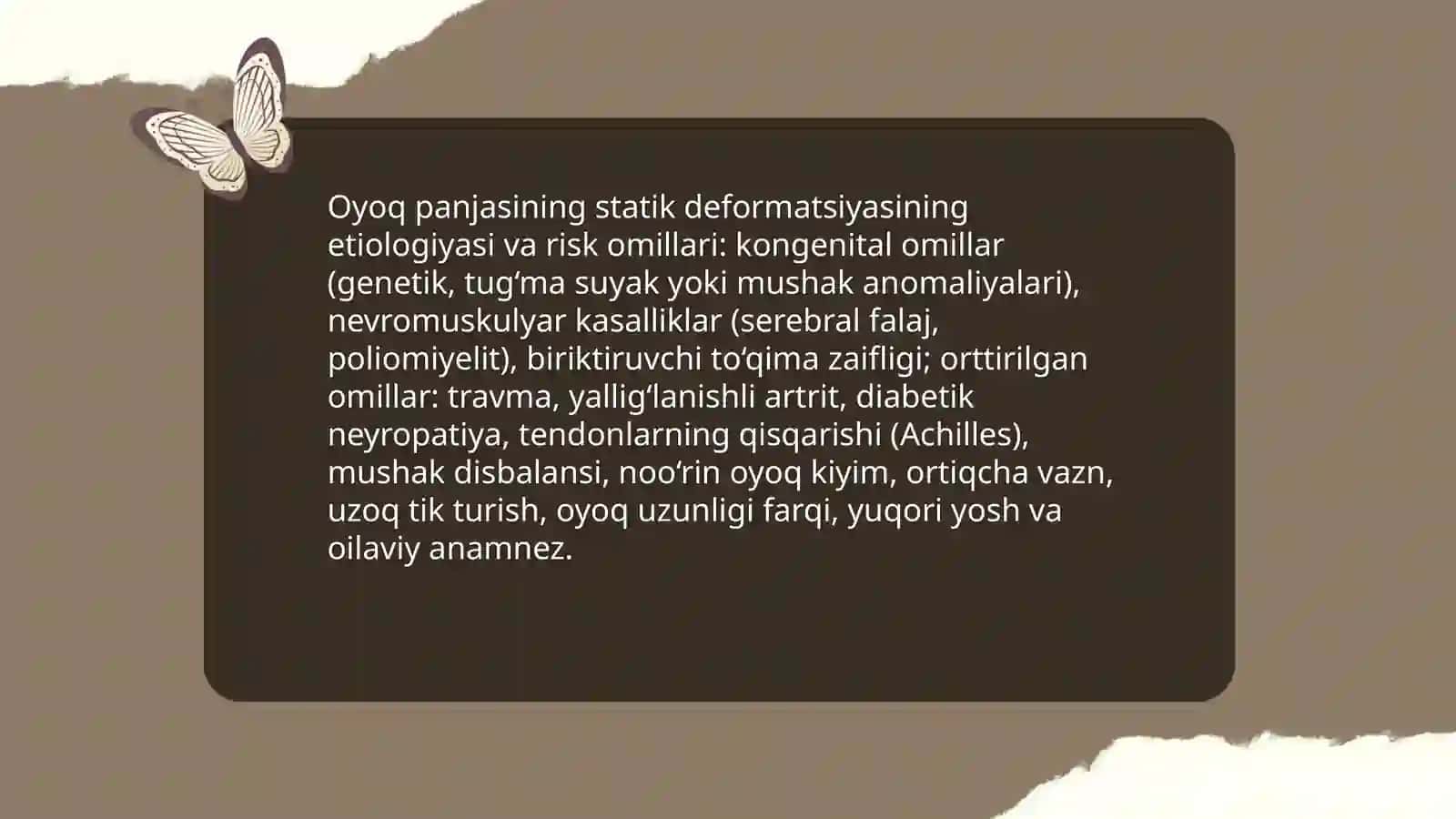 Oyoq panjasining statik deformatsiyasi 4