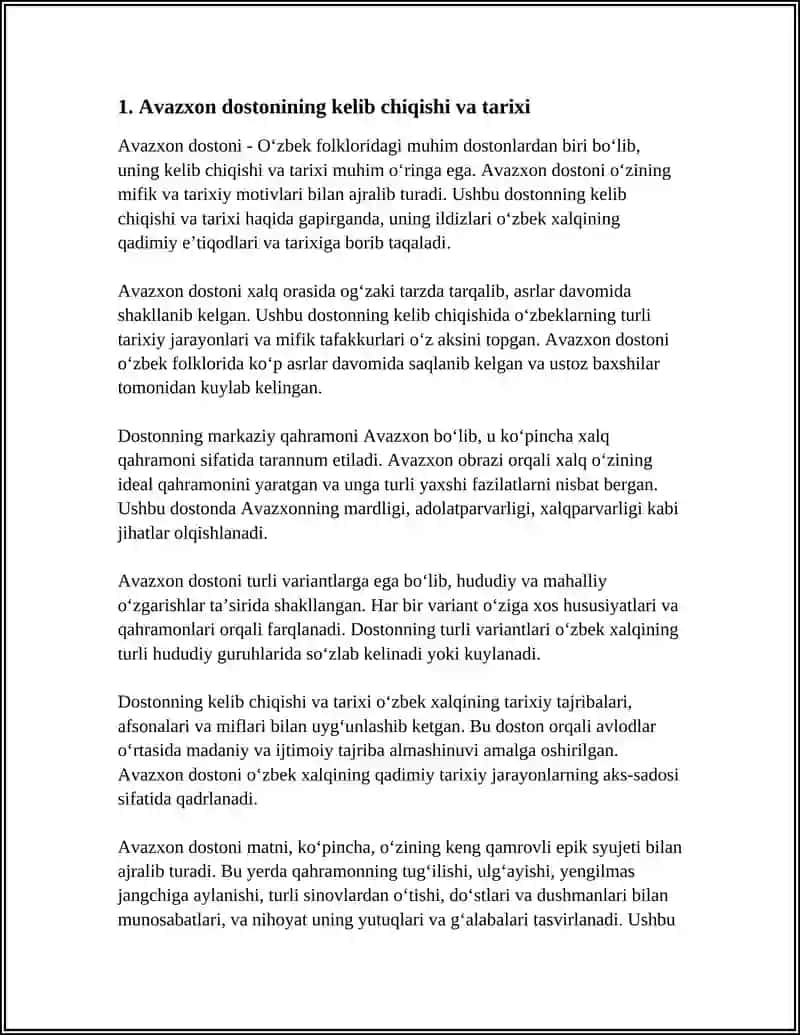 AVAZXON DOSTONI XUSUSIDA 4