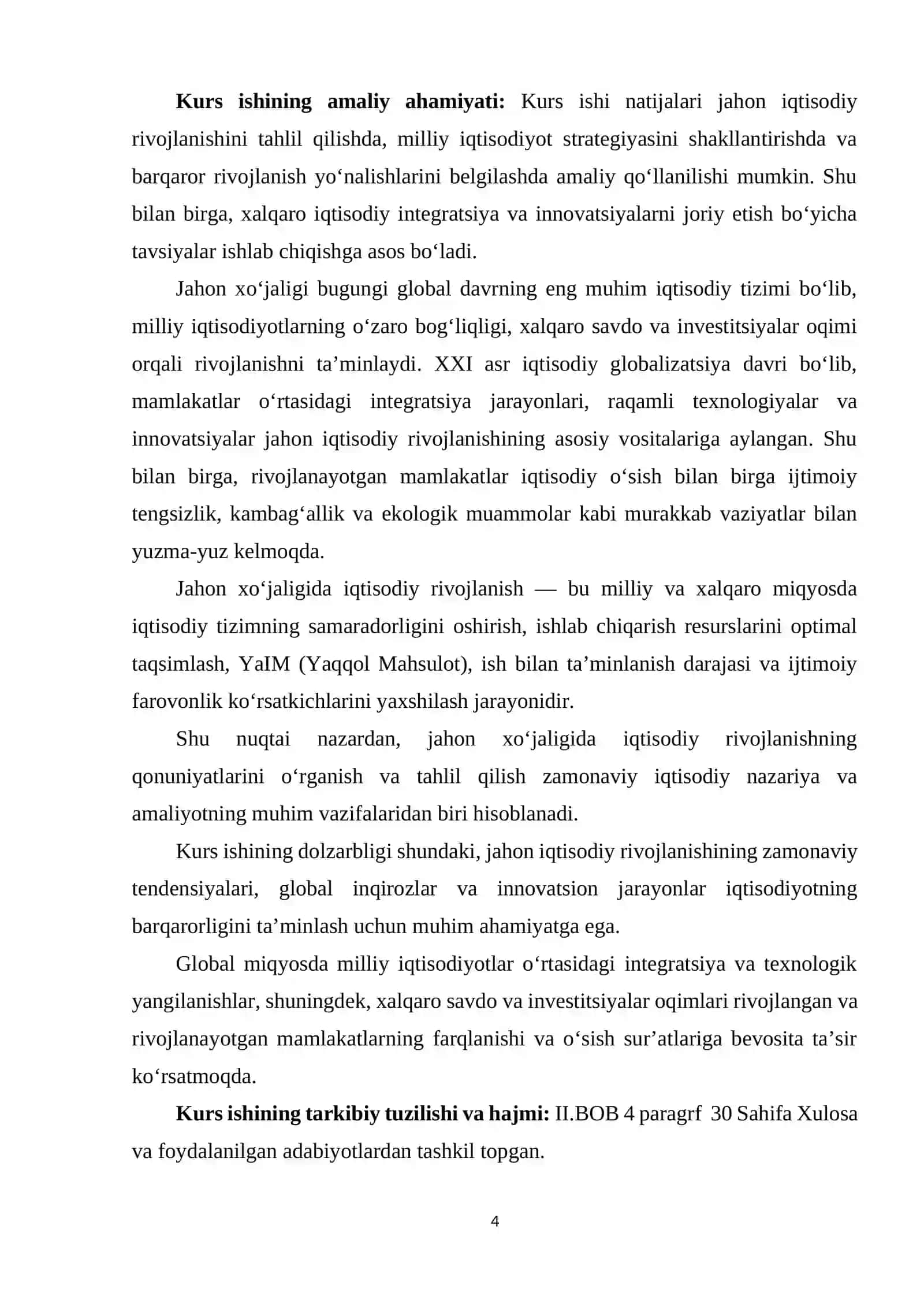JAHON XOʻJALIGIDA IQTISODIY RIVOJLANISH 4