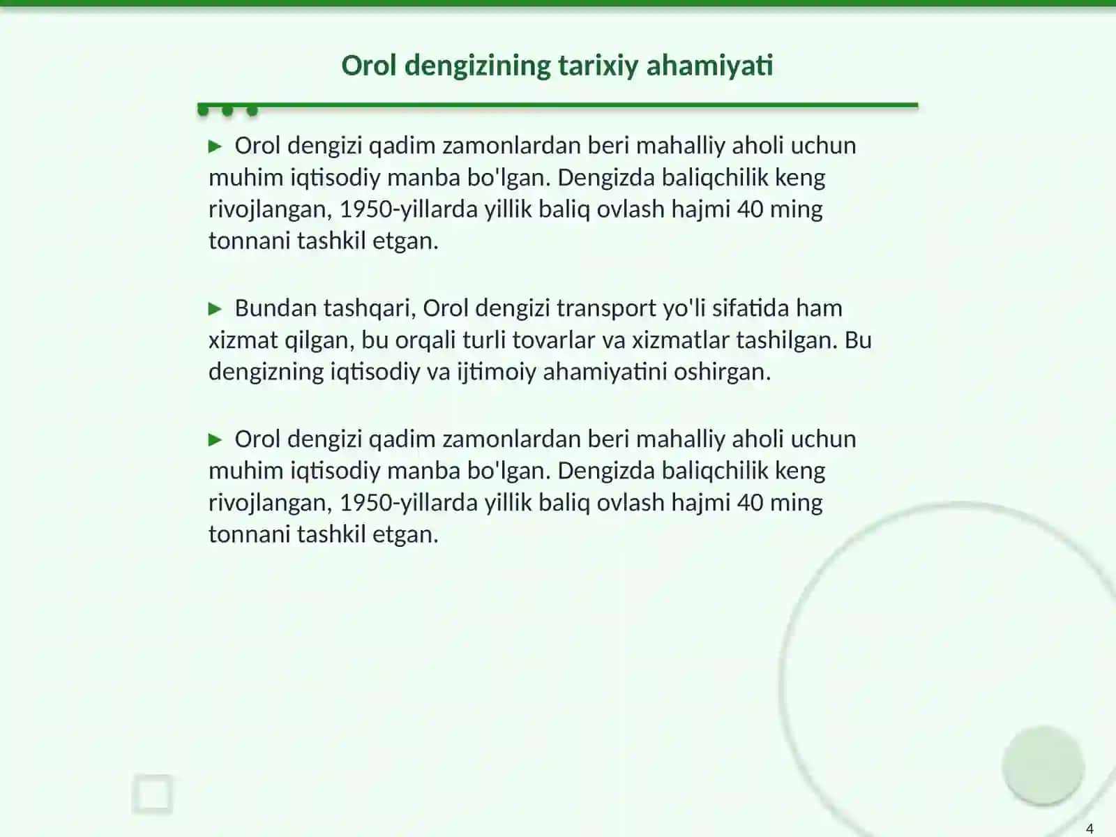 Orol fojiasi misolida 4