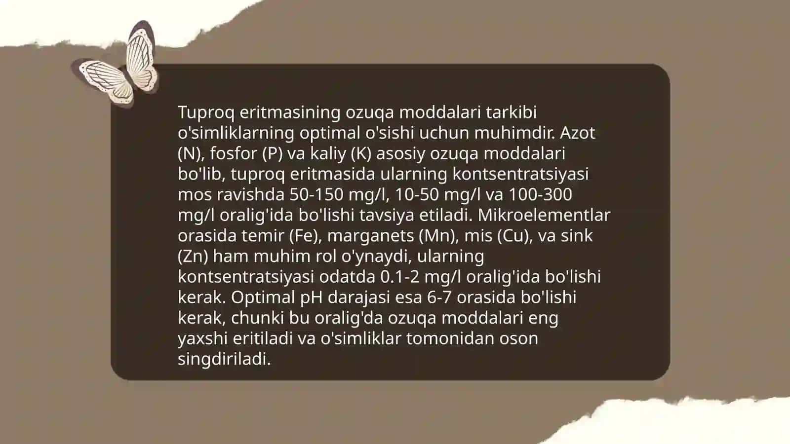 O'simlik oziqlanishi va tuproq eritmasi 4
