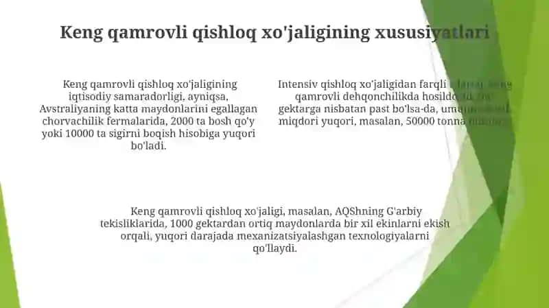 Intensiv va ekstensiv qishloq xo’jaligiga tavsif 4