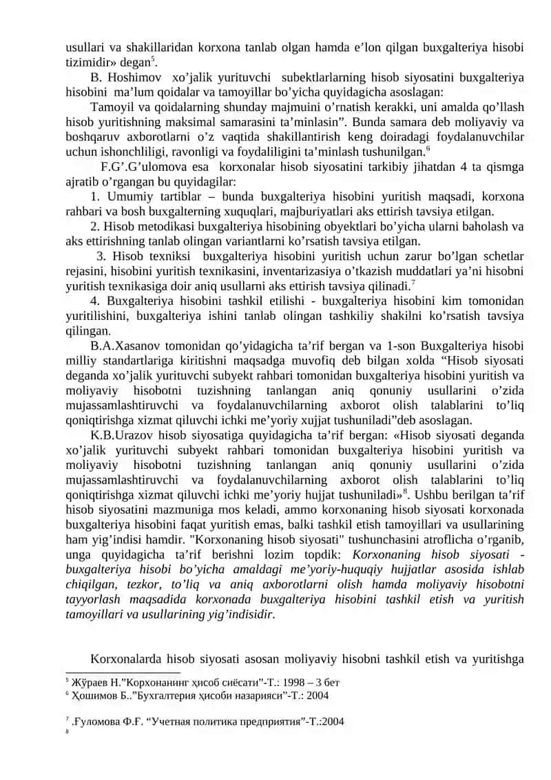 Hisob siyosati uning mohiyati 4