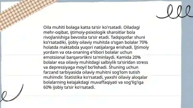 Bolaga ijtimoiy muhitning ta'siri 4