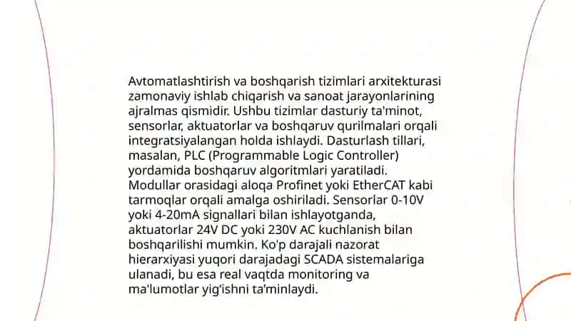 Elektor taminoti aftamatlashtirish va boshqarish 4
