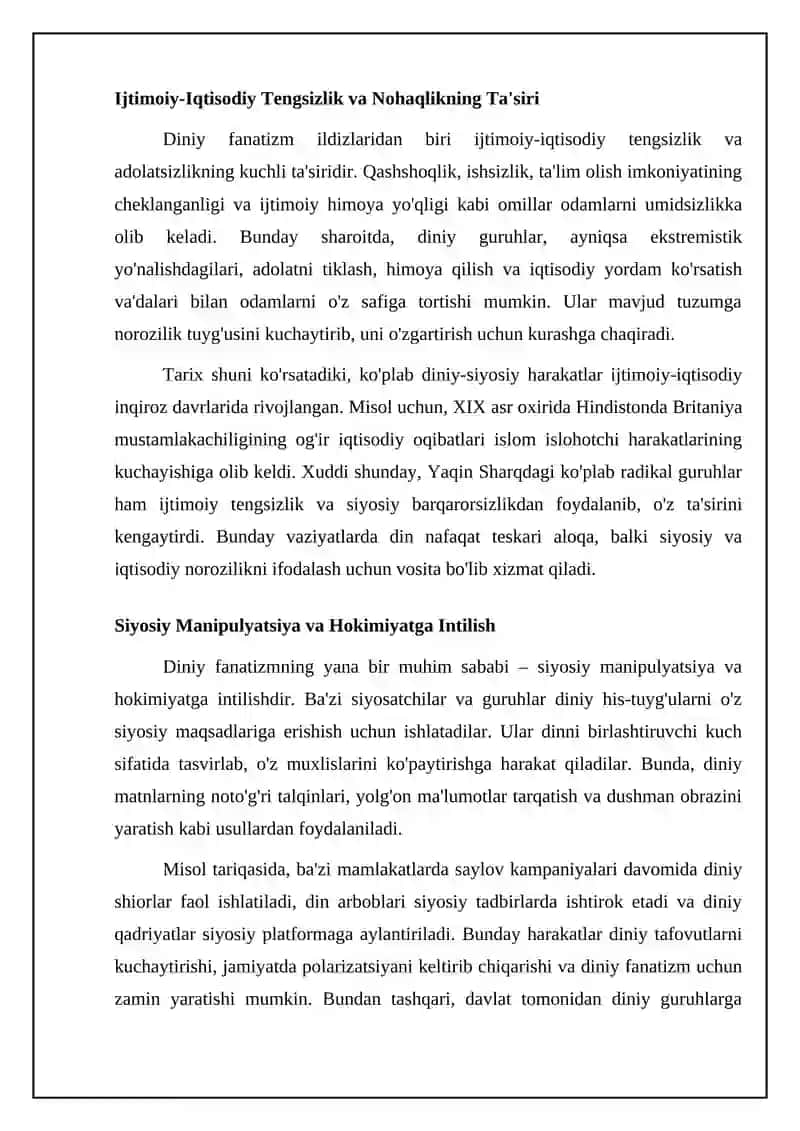 Diniy fanatizmning asoslari va manbalari 4