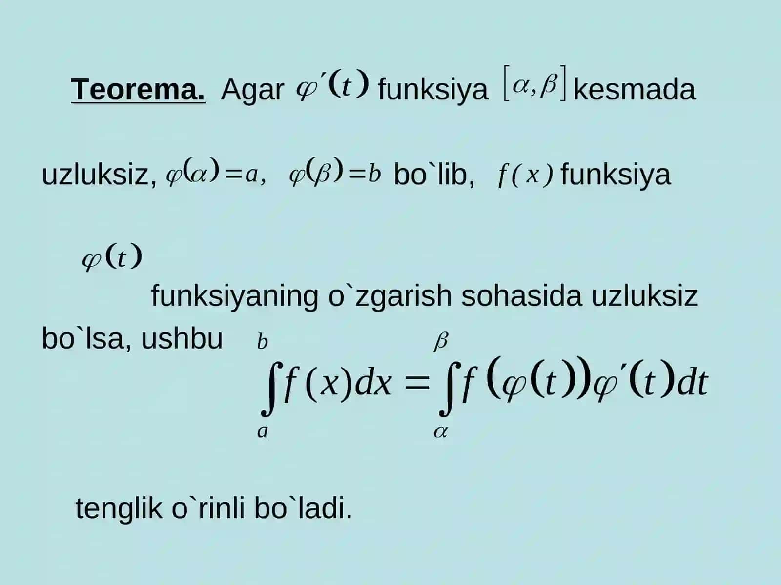 Aniq integralni hisoblash usullari 4