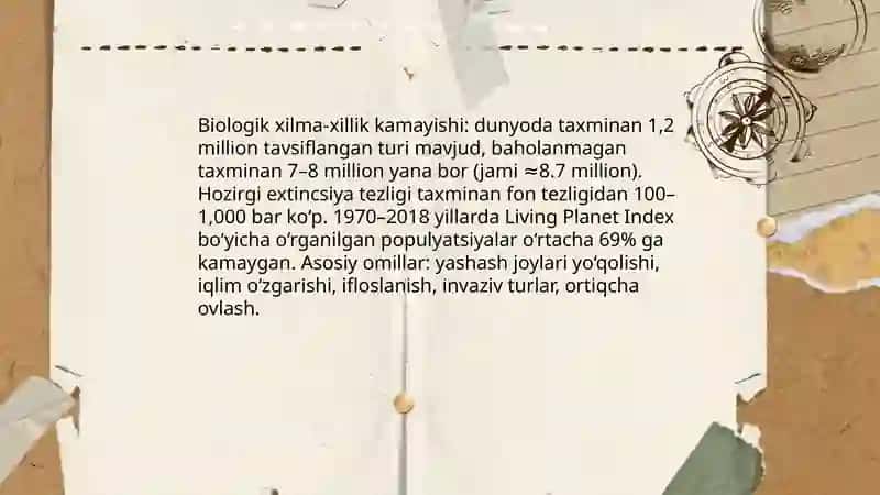 Ekosistimalardagi global o'zgarishlar 4