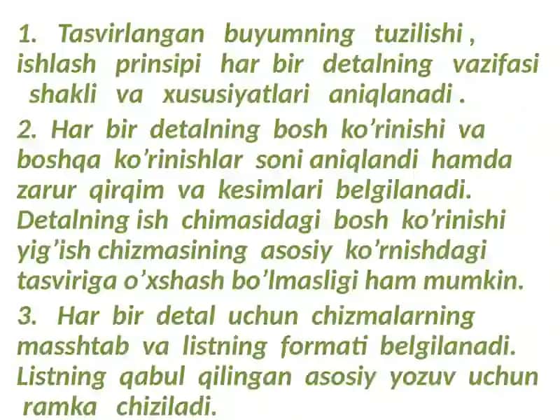 Buyumning yig'ish chizmasi 4