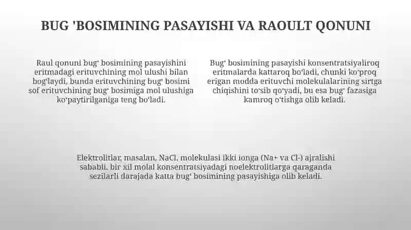Eritmalarning kolligativ xossalari 4