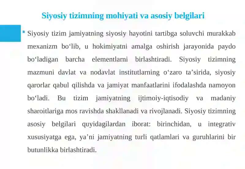 Siyosiy tizim tushunchasi va turlari 4