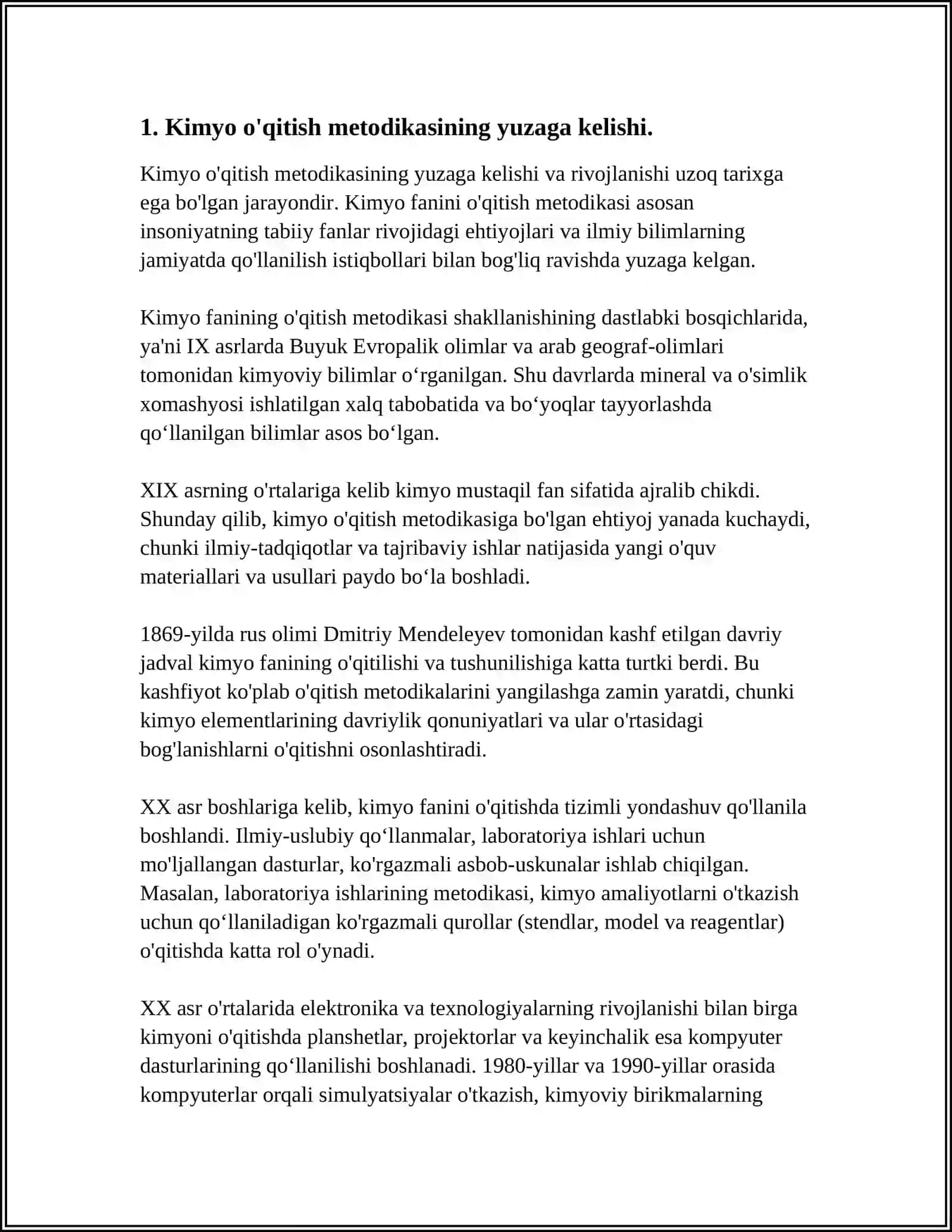 KIMYO O'QITISH METODIKASINING NAZARIY ASOSLARI FANINING RIVOJLANISH TARIXI 4
