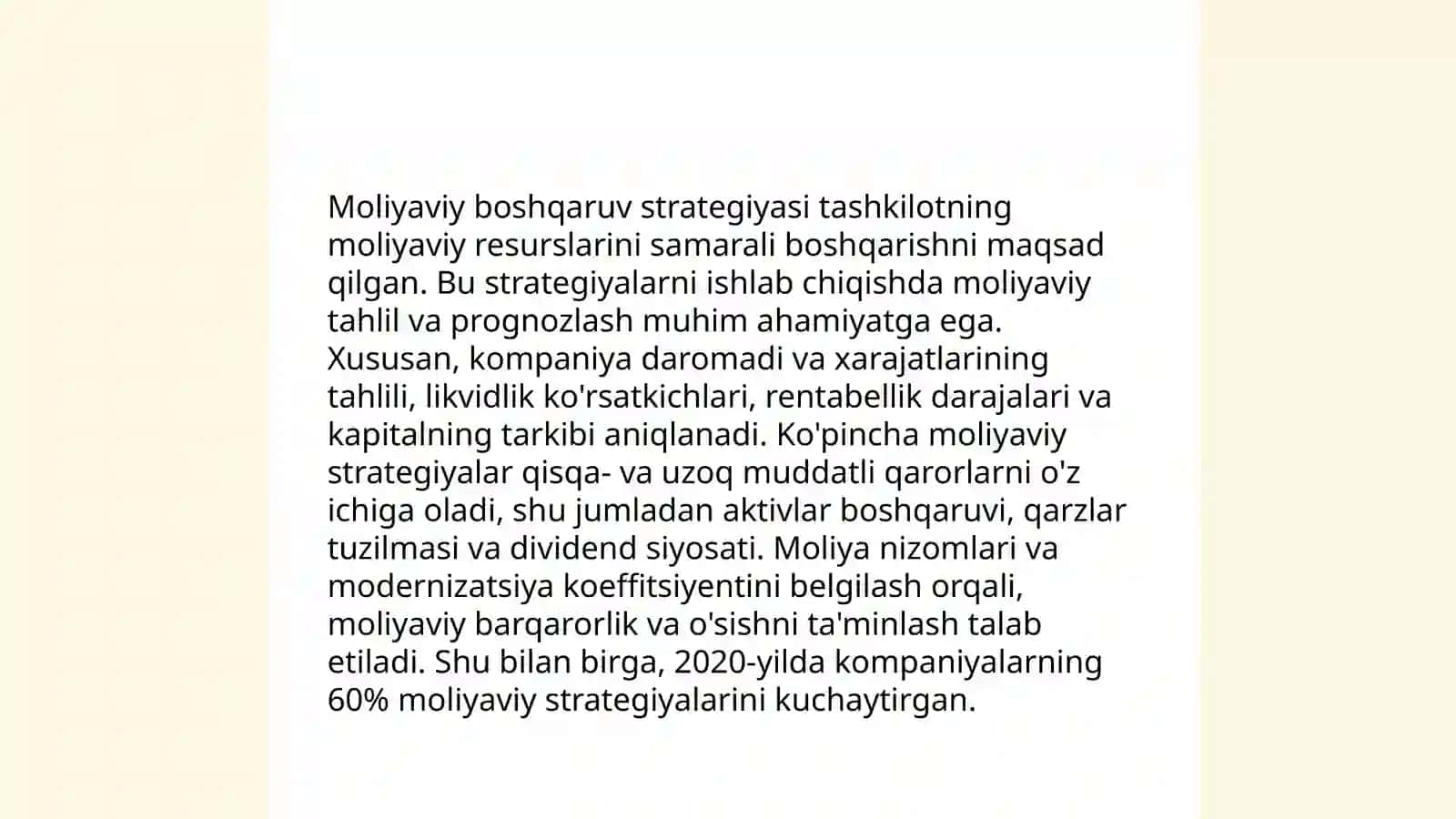 Moliyaviy oqimlar va ularni boshqarish 4