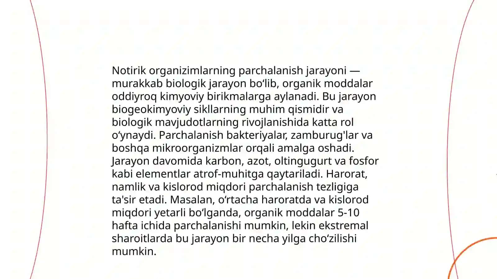 Notirik organizmlarning parchalanishi 4