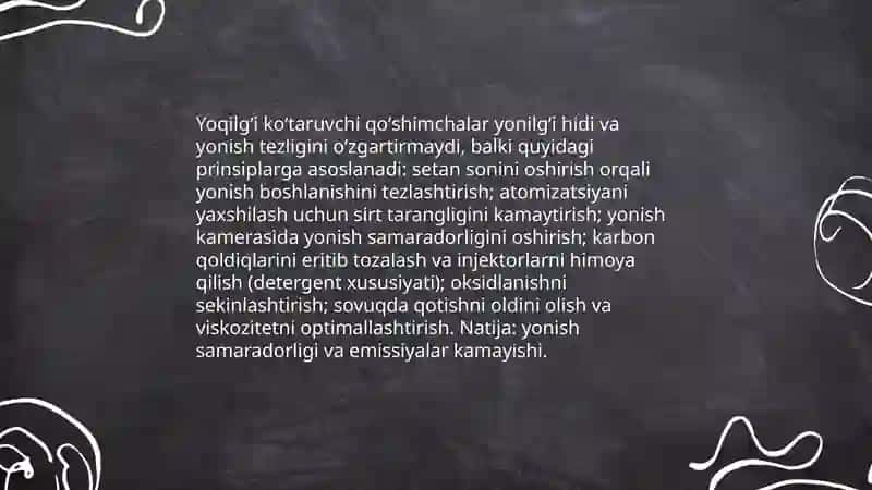 Yoqilgʻi koʻtaruvchi qoʻshimchalar 4