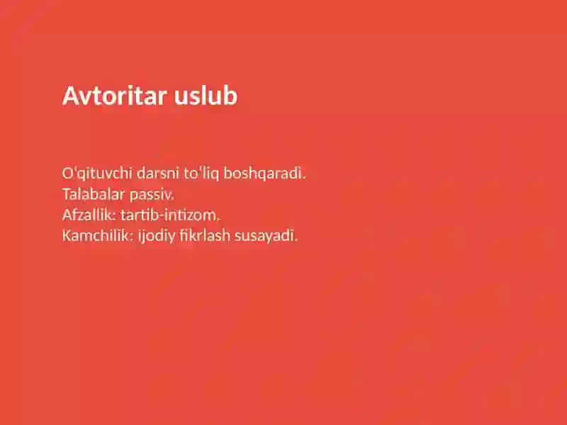 Dars o‘tish uslublari 4