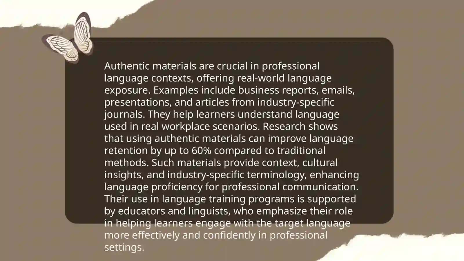 Selection of materials for teaching a foreign language in special areas and evaluate them 4