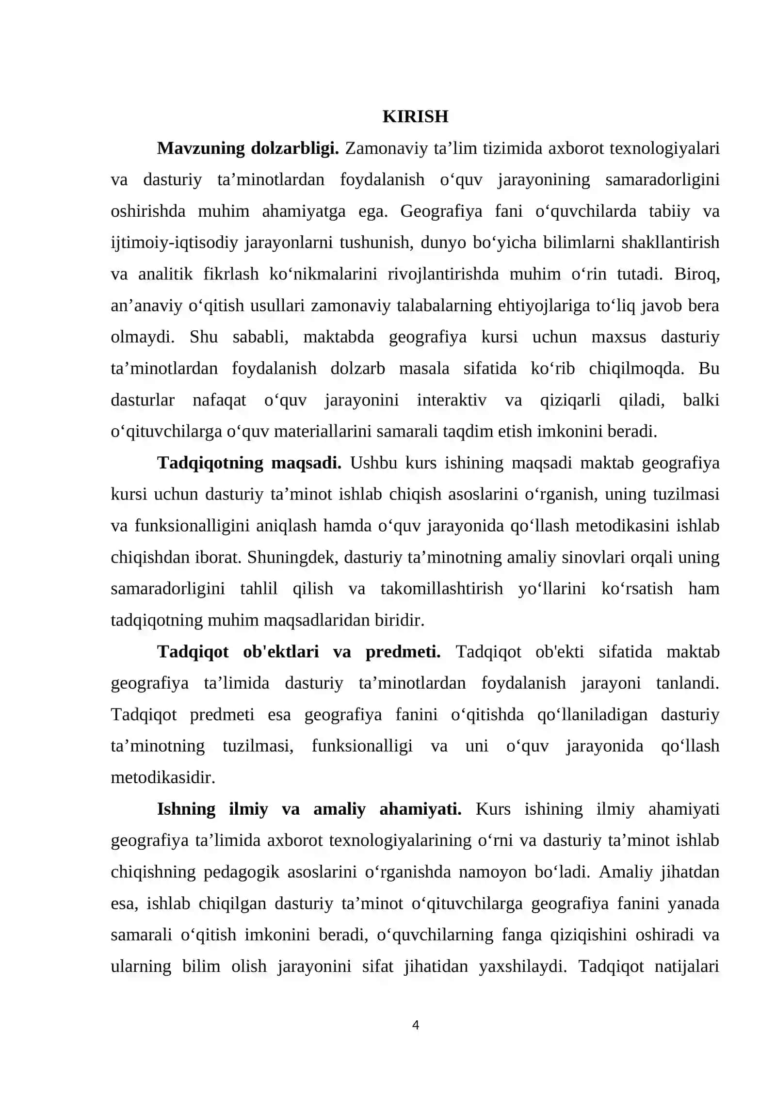 Geografiya va Tabiiy fan o’itish metodikasi 4