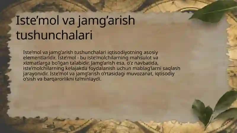 Iste’mol va jamg’arishga o’rtacha hamda chegaralangan moyillik 4
