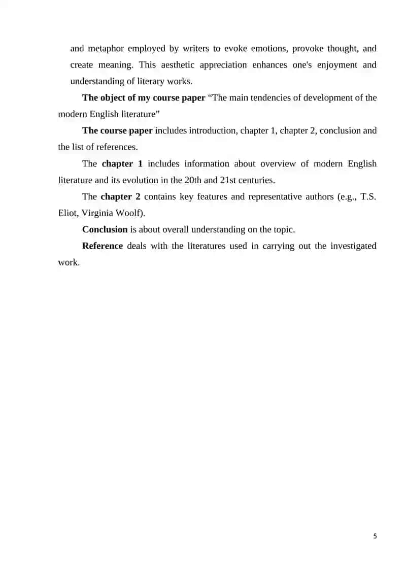 THE MAIN TENDENCIES OF DEVELOPMENT OF THE MODERN ENGLISH LITERATURE 4