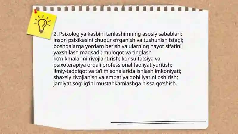 "Mutaxassisligim haqida" slayd tayyorlab ber 4