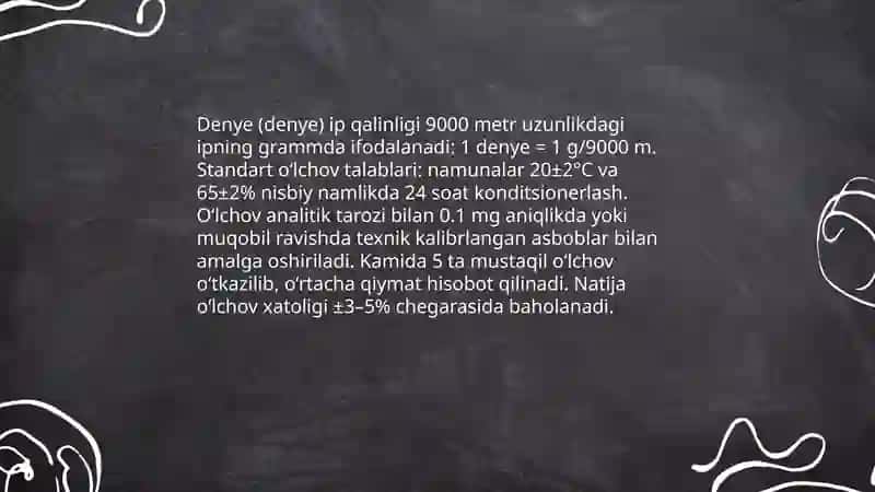 Xom ipakning sifatini belgilovchi standarlar 4