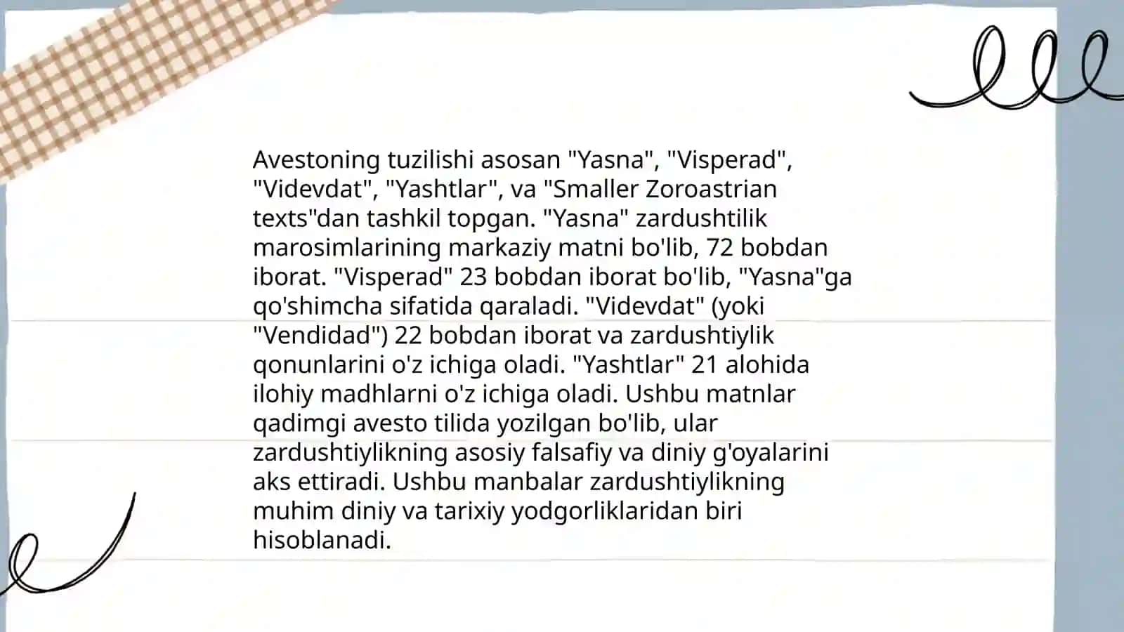Avesto-zardushtiylikning muqaddas manbai 4