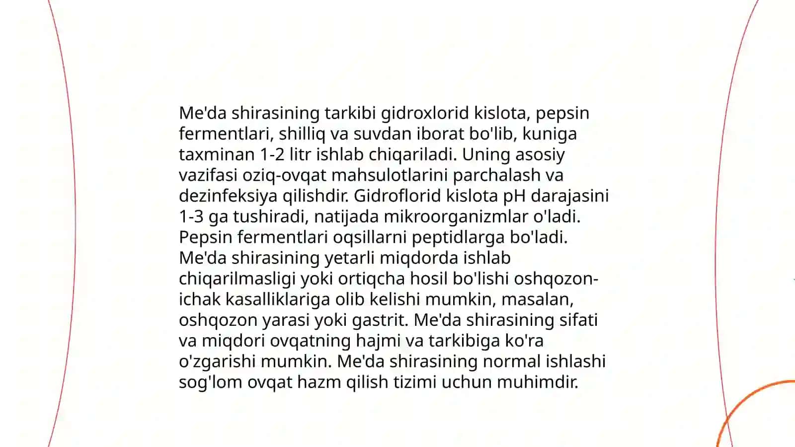Me'dadagi hazm jarayoni 4