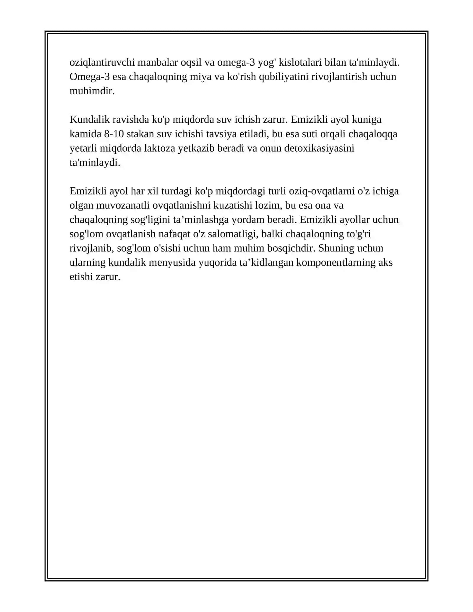 EMIZIKLI AYOLNING REJIMI VA OVQATLANISHI 4