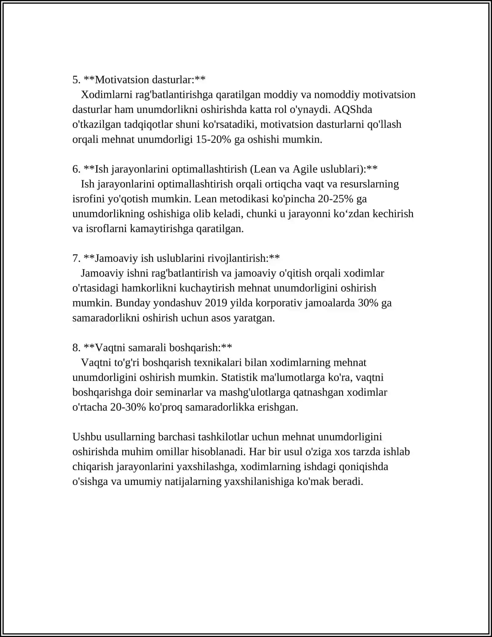 MEHNAT UNUMDORLIGI 4
