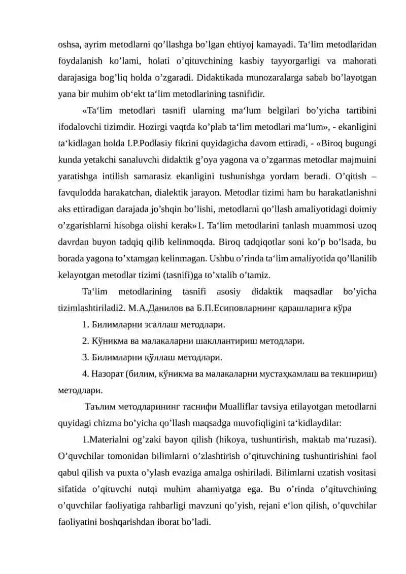Ta‘lim berish usullari, shakllari va vositalari 4