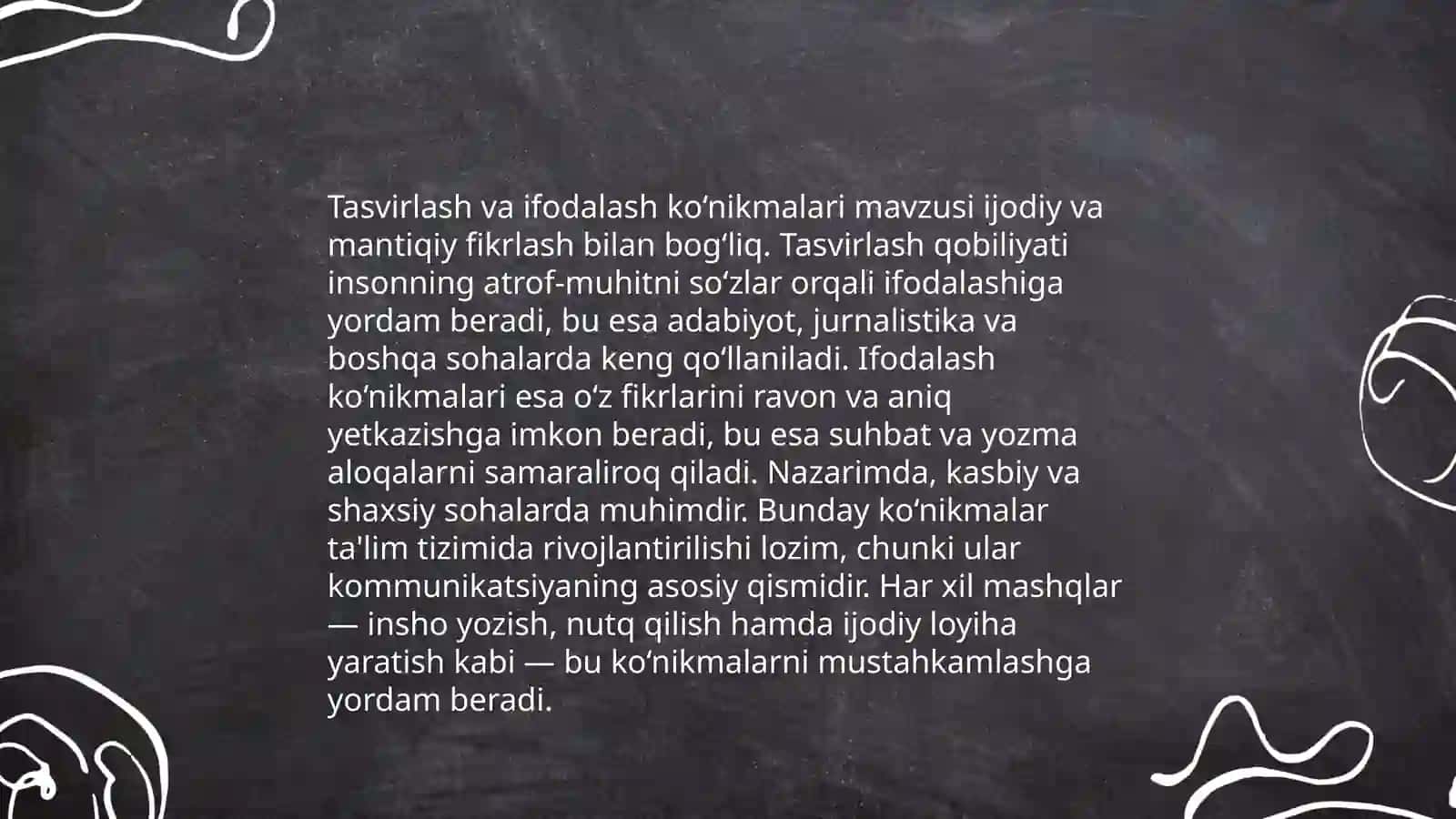 Qo‘l mehnati darslarida og‘zaki taqdimot 4
