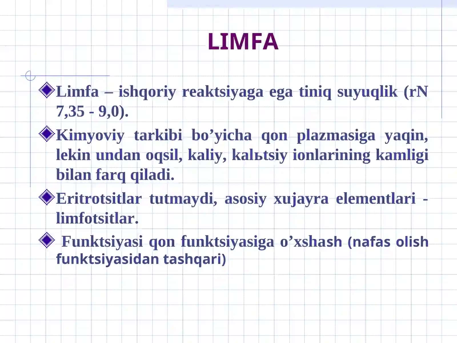 Qon va limfa, QON TARKIBI 4