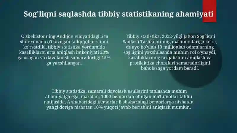 Tibbiy statistika asoslari 4