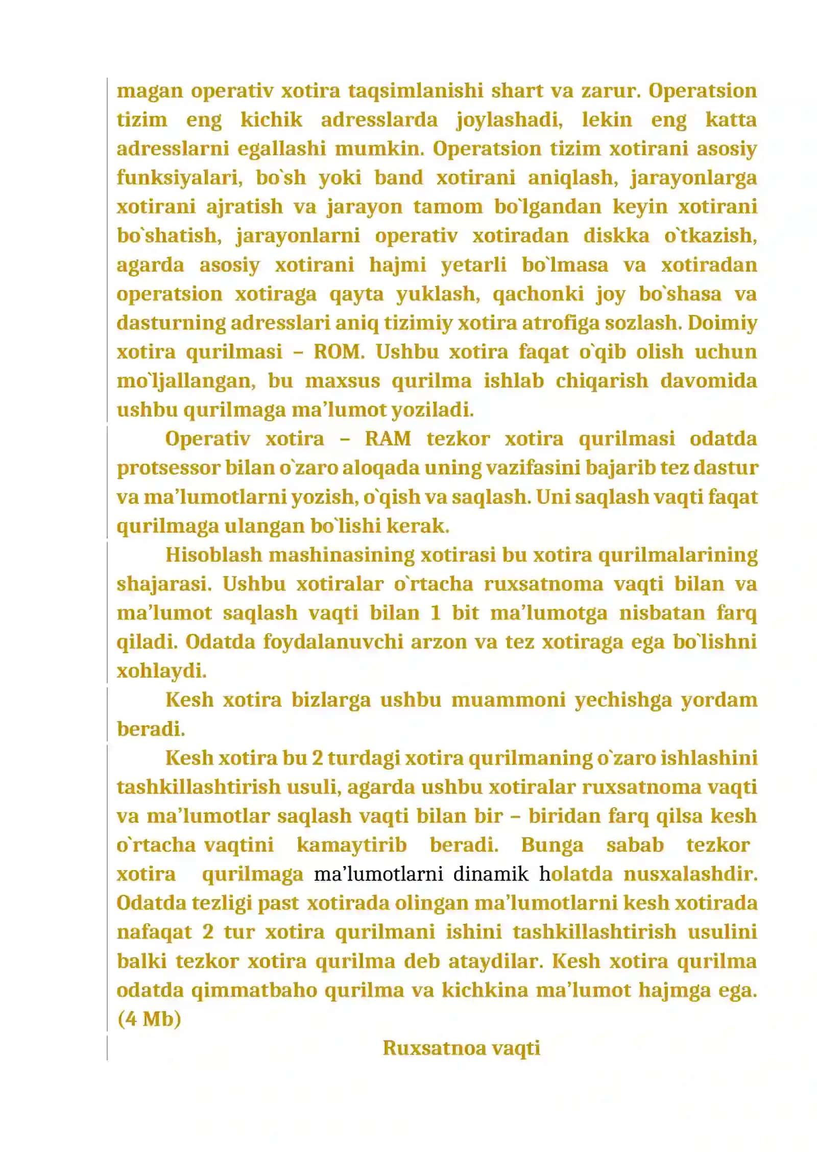 OPERATSION TIZIMLARDA XOTIRANI BOSHQARISH 4