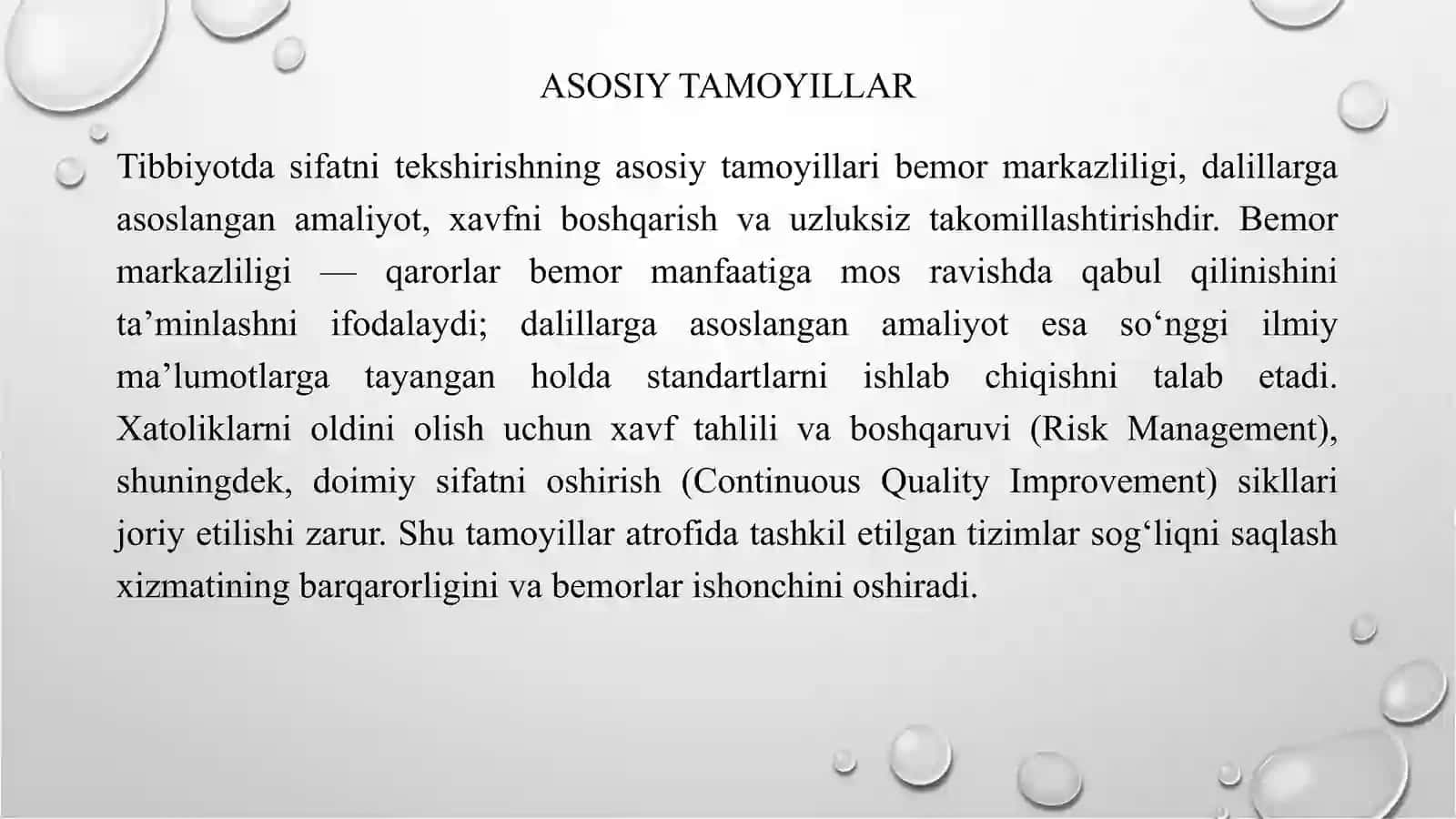 Tibbiyotda sifatni tekshirish 4