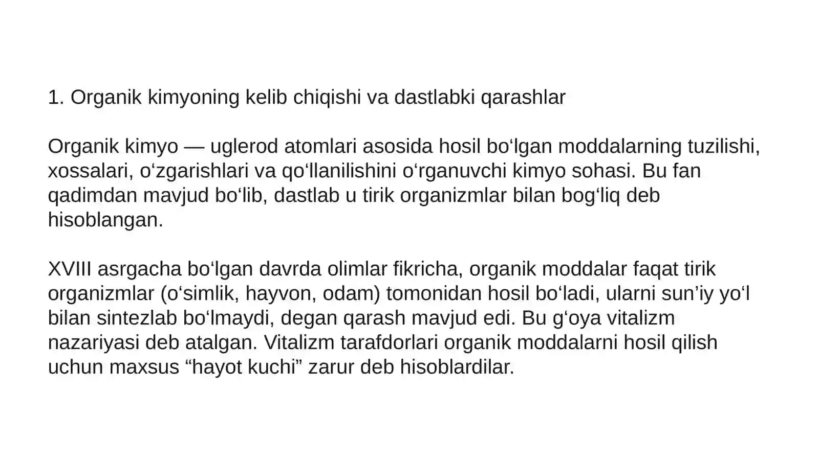 Organik kimyoning rivojlanishi 4