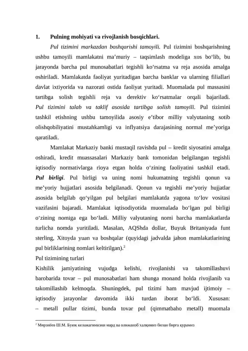 PUL TIZIMI EVOLYUTSIYASI VA UNING TURLARI 4
