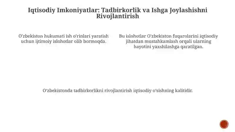 O'zbekistonda Ijtimoiy Islohotlarning ta'siri va kelajak yo'nalishlari 4