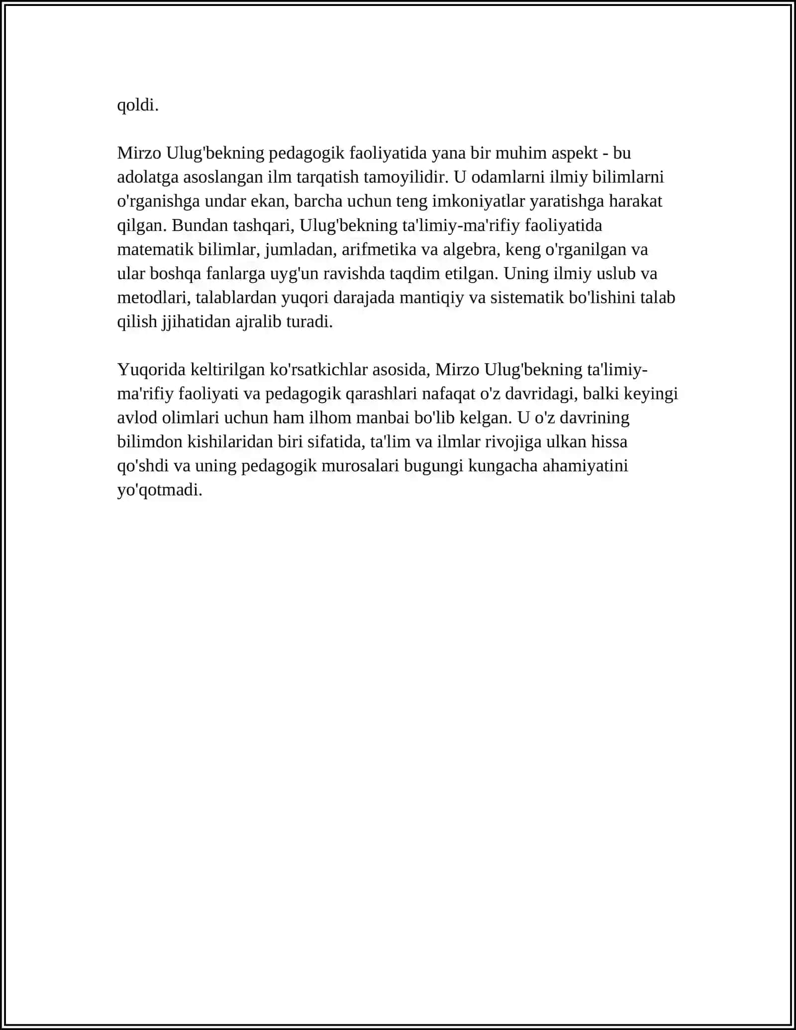 MIRZO ULUG'BEKNING PEDAGOGIK QARASHLARI 4