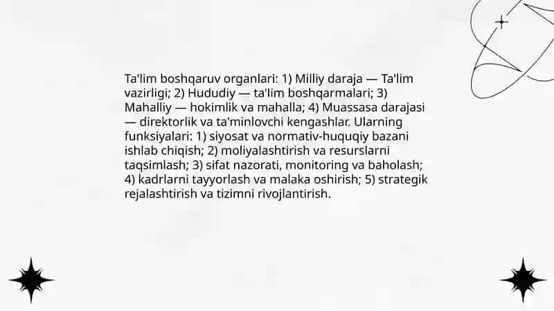Ta'lim tizimi boshqaruvi 4