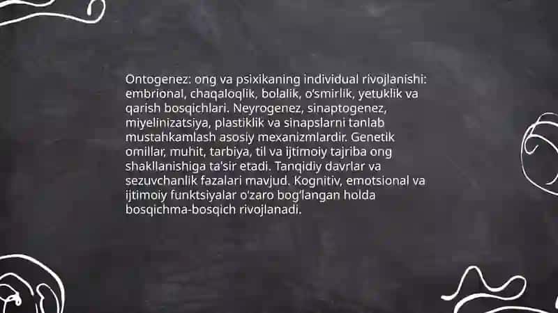 Psixika va ongning taraqqiyoti 4