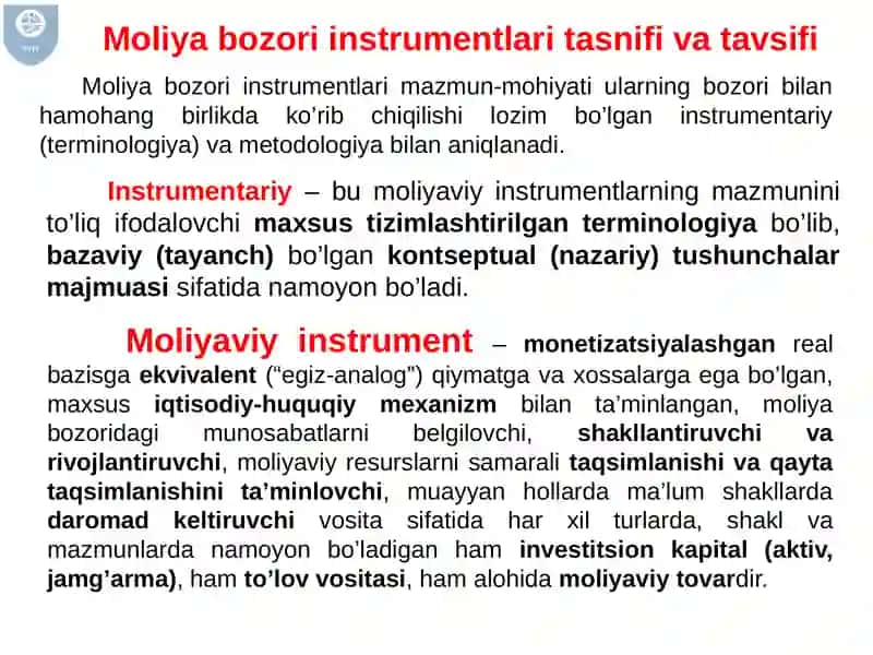 MOLIYA BOZORI SEGMENTLARI PUL BOZORI 4