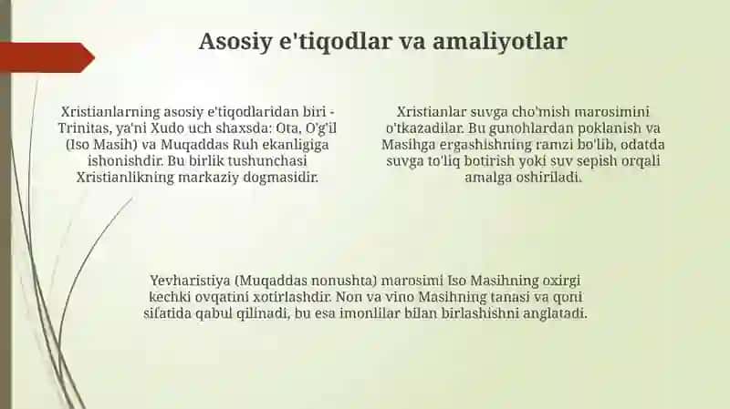 Xristianlikdagi yо‘nalishlar 4